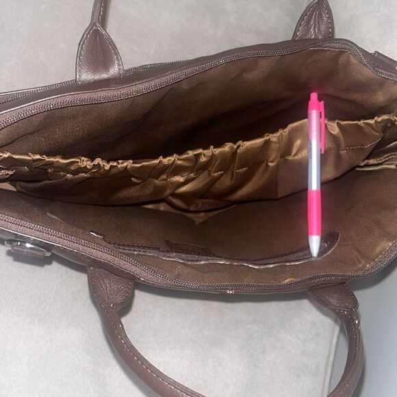 ILI New York brown leather briefcase - Picture 4 of 6